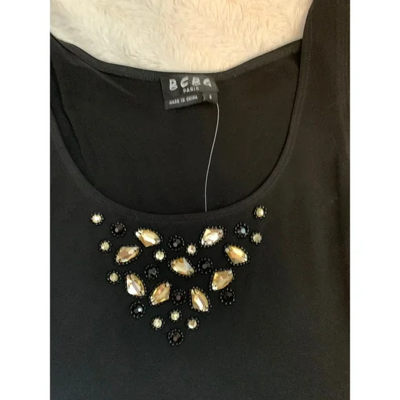 BCBG Paris Satin Jeweled Cocktail Dress - Picture 4 of 13